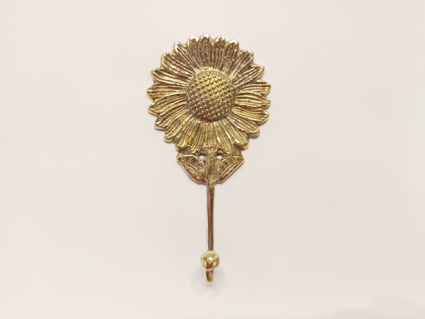 Sunflower brass wall hook, antique brass flower coat rack