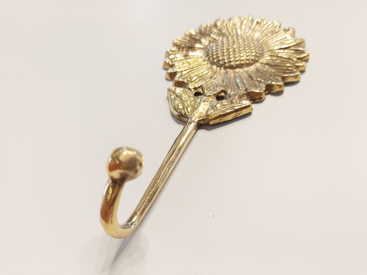 Sunflower brass wall hook, antique brass flower coat rack