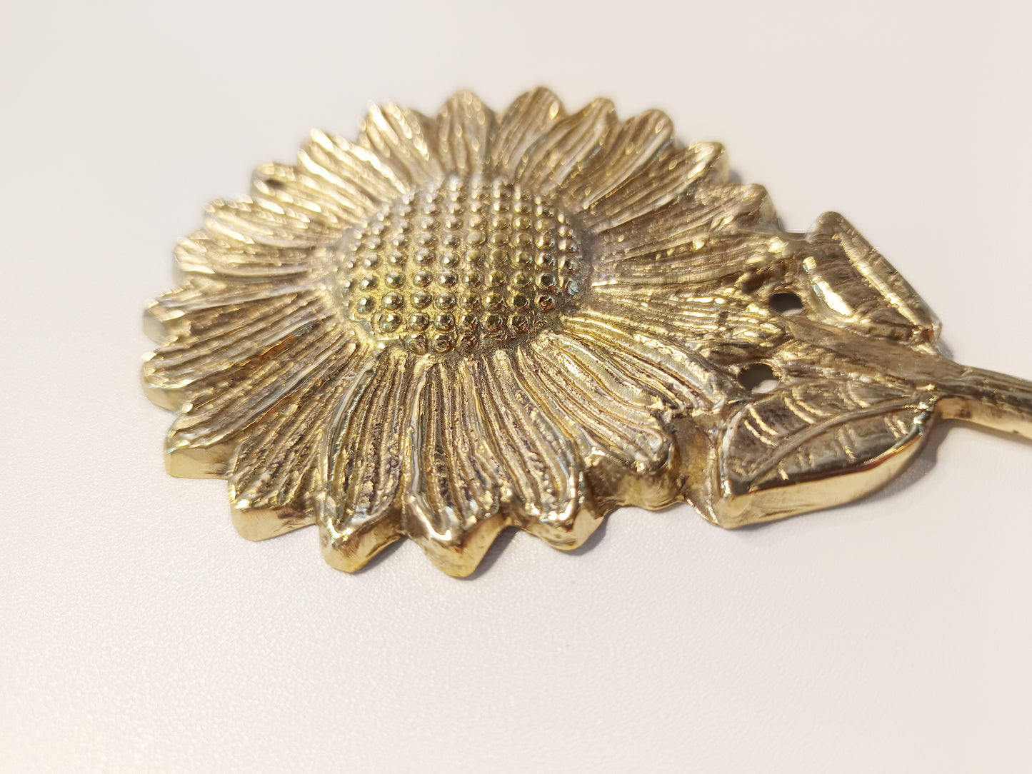 Sunflower brass wall hook, antique brass flower coat rack