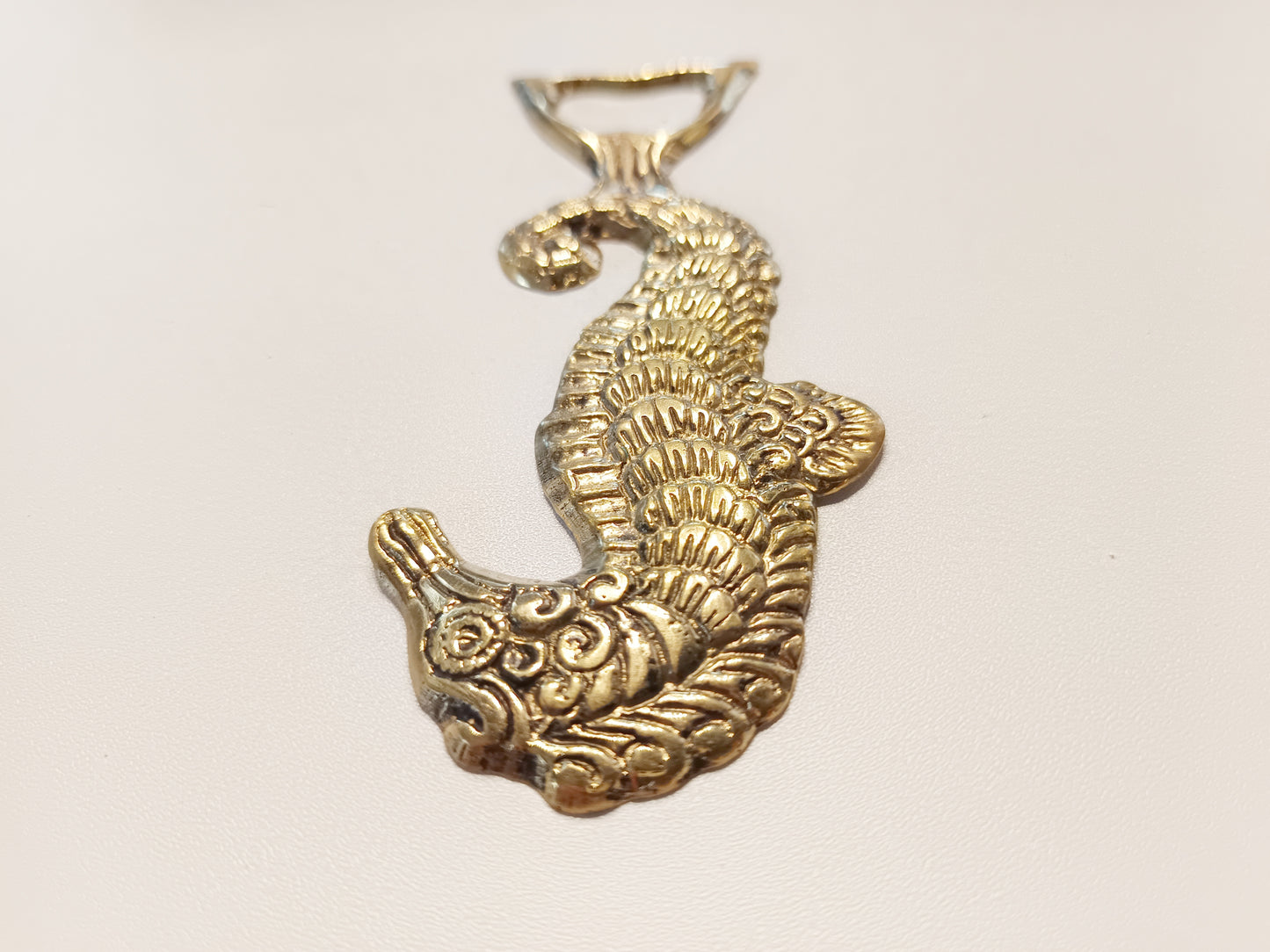 Seadragon brass bottle opener, antique brass dragon of sea beer cap opener