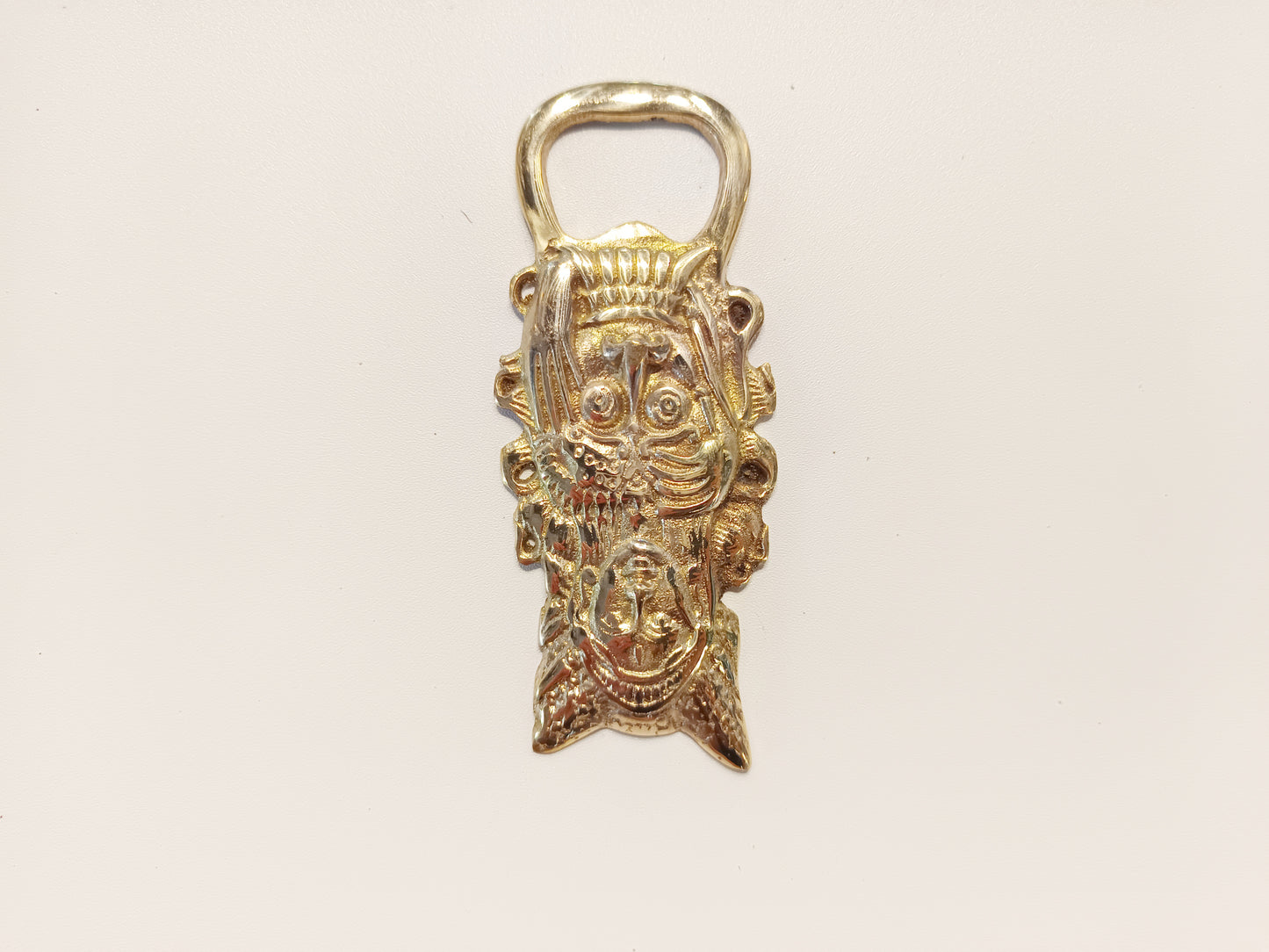 Balinese genie brass bottle opener, antique brass Balinese dancer beer cap opener