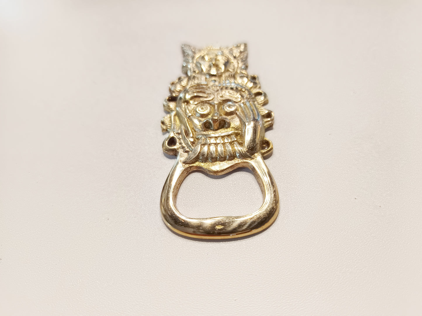 Balinese genie brass bottle opener, antique brass Balinese dancer beer cap opener