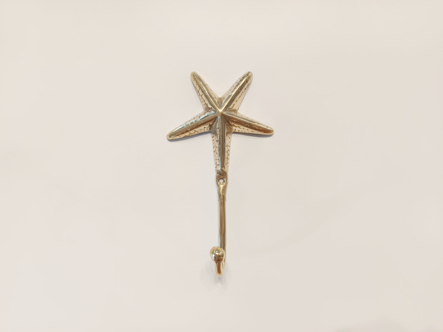 Starfish brass wall hook, antique brass seastar coat rack