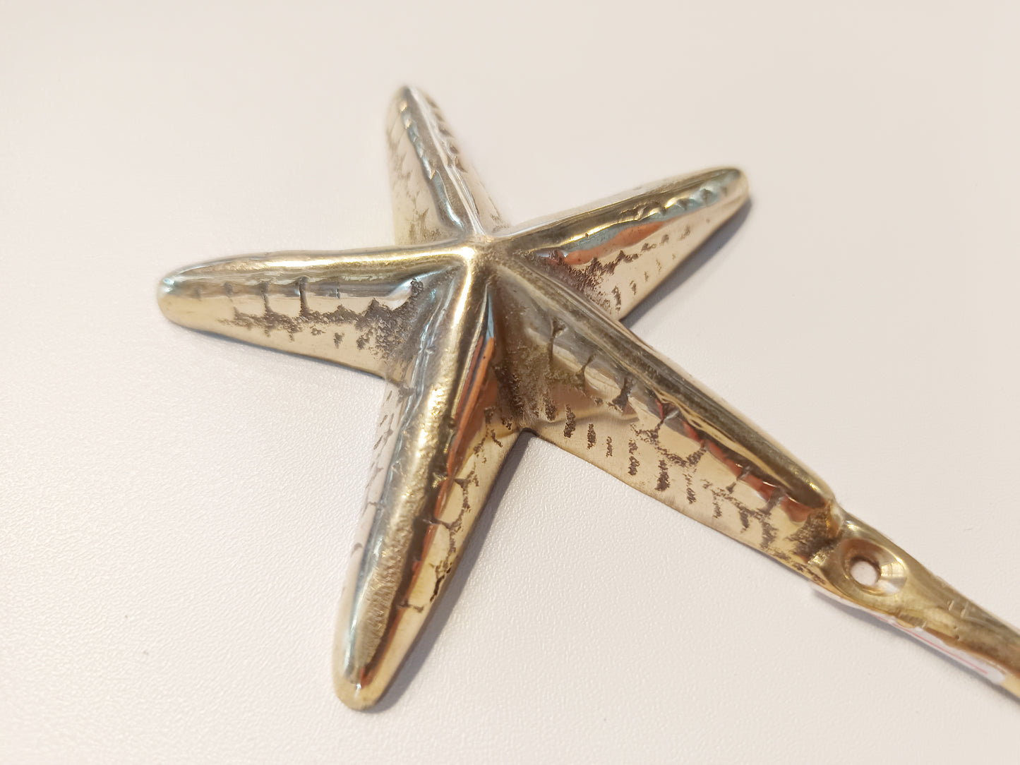 Starfish brass wall hook, antique brass seastar coat rack