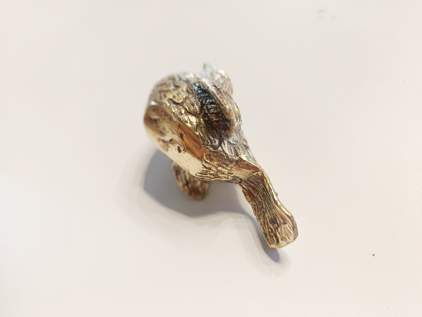 Robin bird brass figurine, antique brass pigeon miniature