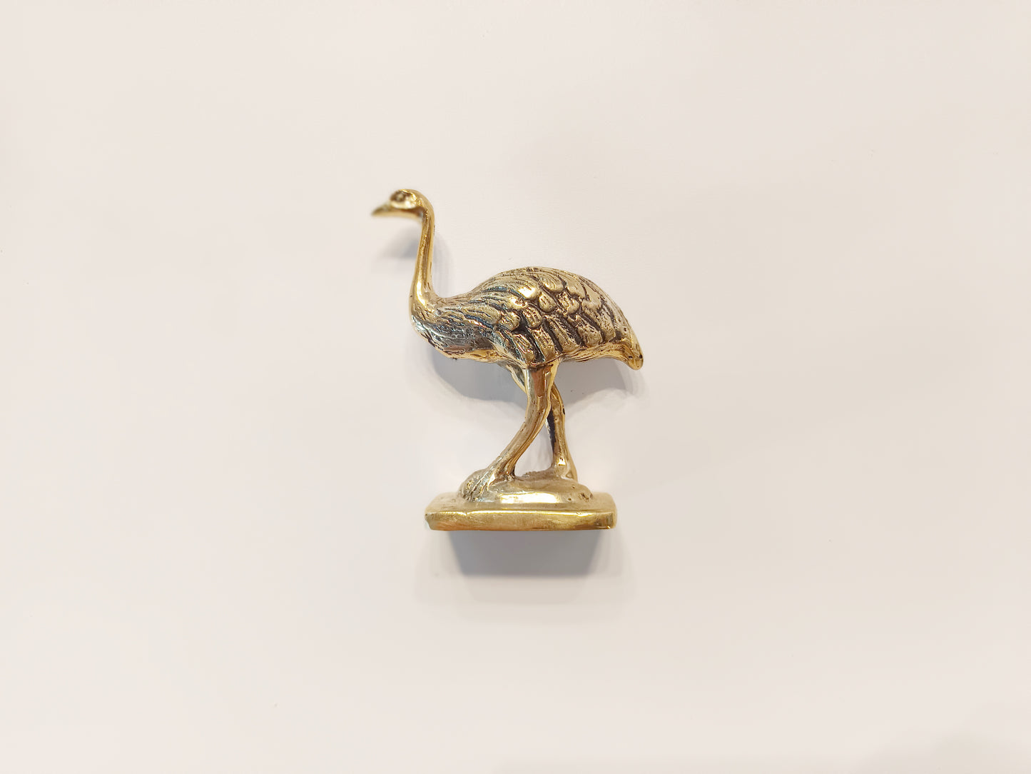 Ostrich brass figurine, antique brass land bird miniature