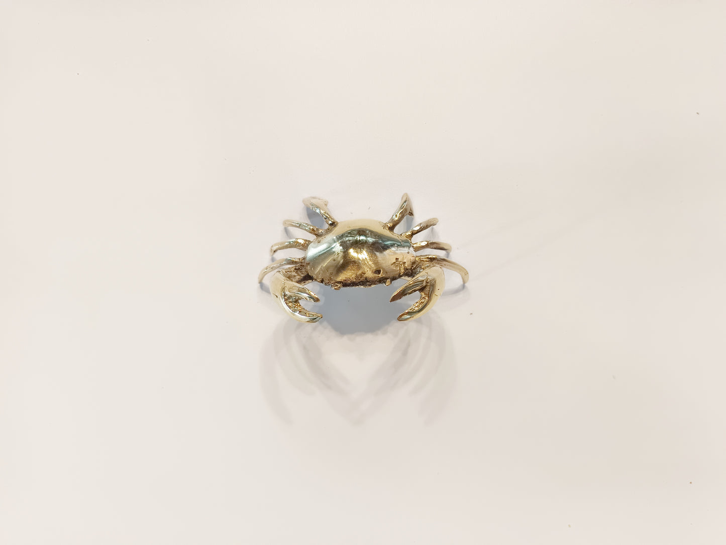 Crab brass figurine, antique brass hermit miniature