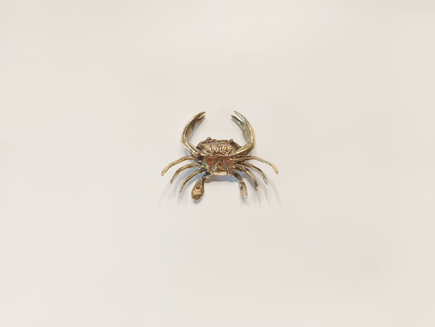 Crab brass figurine, antique brass hermit miniature