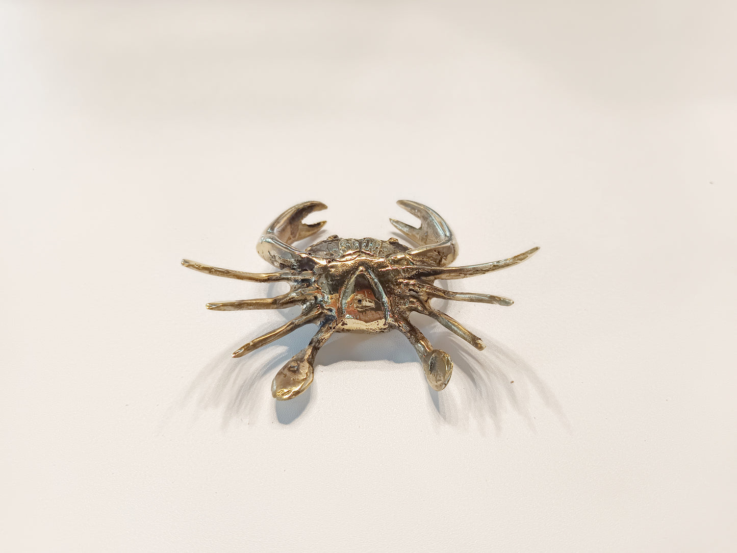 Crab brass figurine, antique brass hermit miniature
