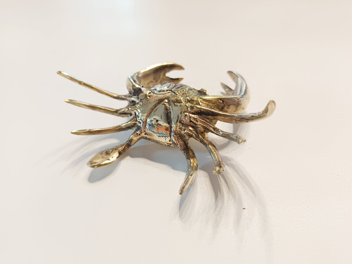 Crab brass figurine, antique brass hermit miniature