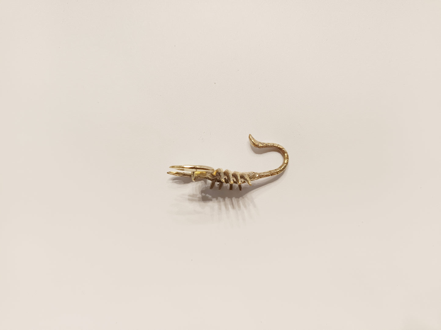 Scorpion brass figurine, antique brass dessert creature miniature.