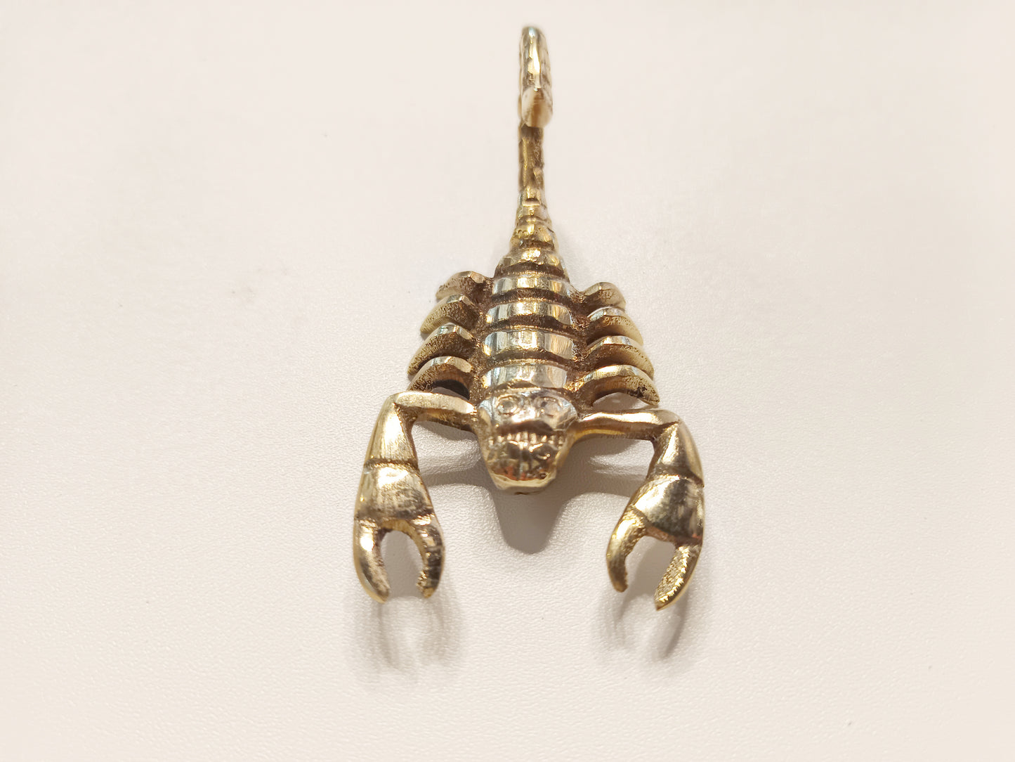 Scorpion brass figurine, antique brass dessert creature miniature.