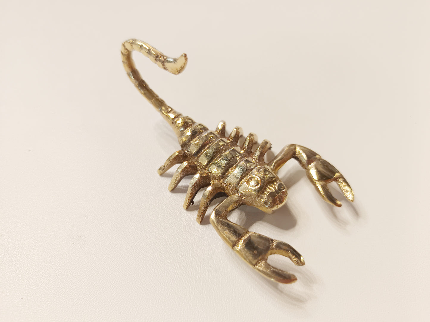 Scorpion brass figurine, antique brass dessert creature miniature.