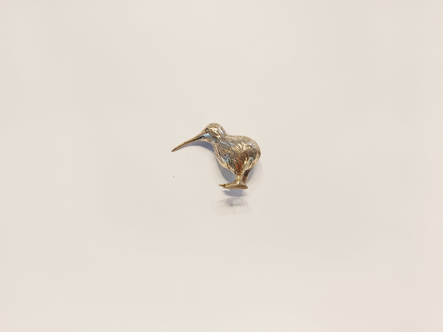Kiwi bird brass figurine, antique brass extinct bird miniature.