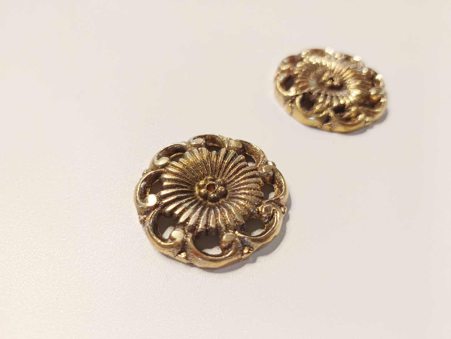 Brass small dandelion flower incense stick holder, set of 2