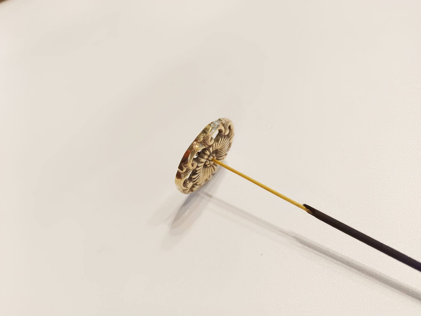 Brass small dandelion flower incense stick holder, set of 2