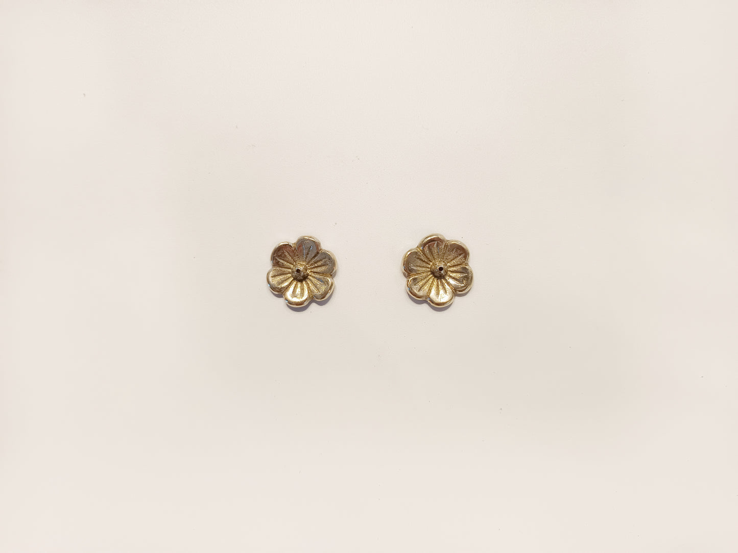 Brass small hibiscus flower incense stick holder, set of 2
