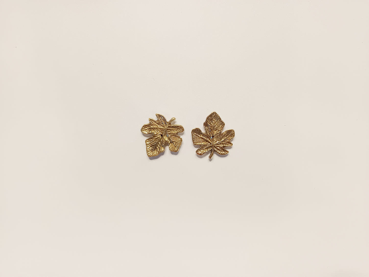 Brass small maple leaf incense stick holder, set of 2