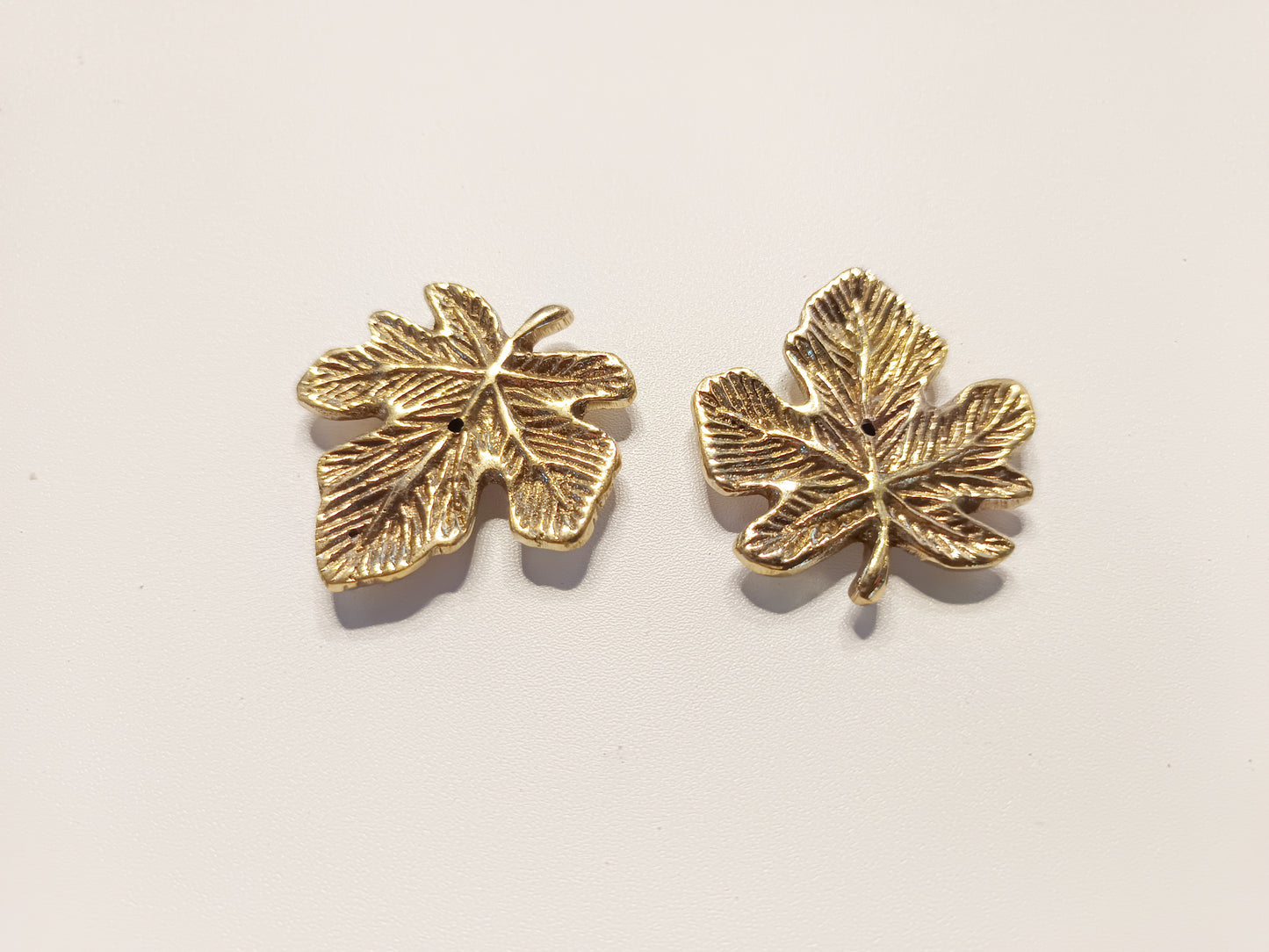 Brass small maple leaf incense stick holder, set of 2