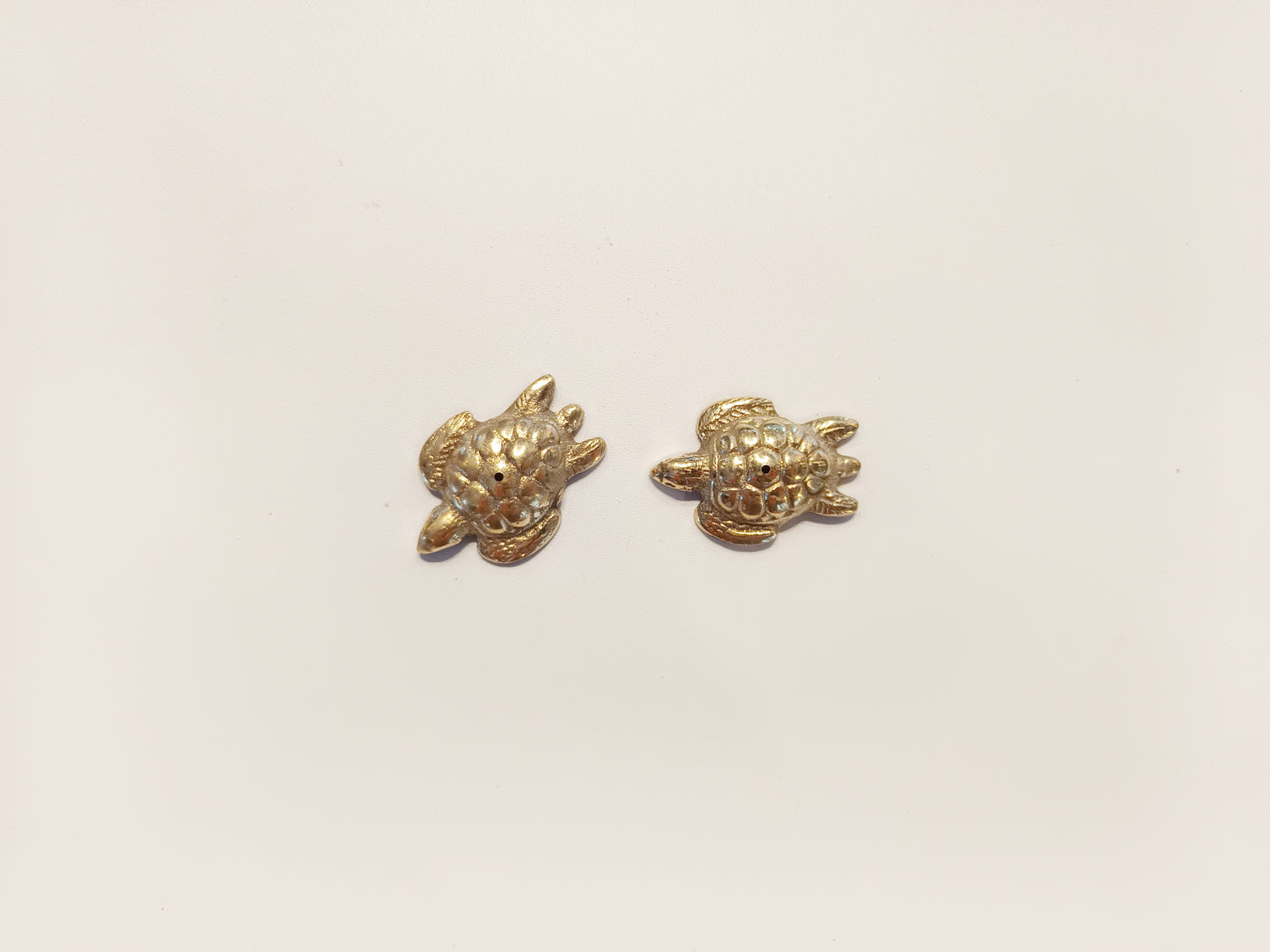 Brass small turtle incense stick holder, set of 2