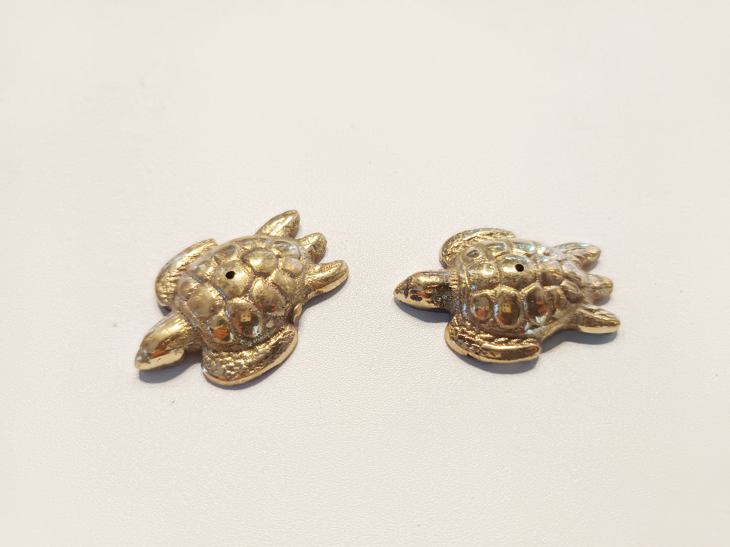 Brass small turtle incense stick holder, set of 2