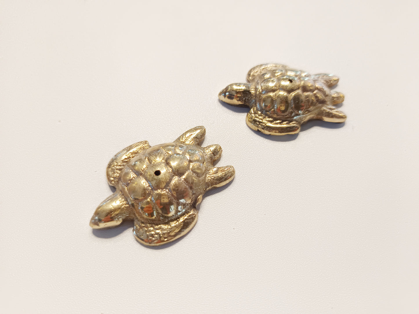 Brass small turtle incense stick holder, set of 2