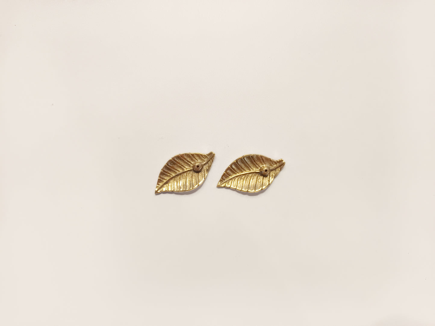 Brass small branch leaf incense stick holder, set of 2