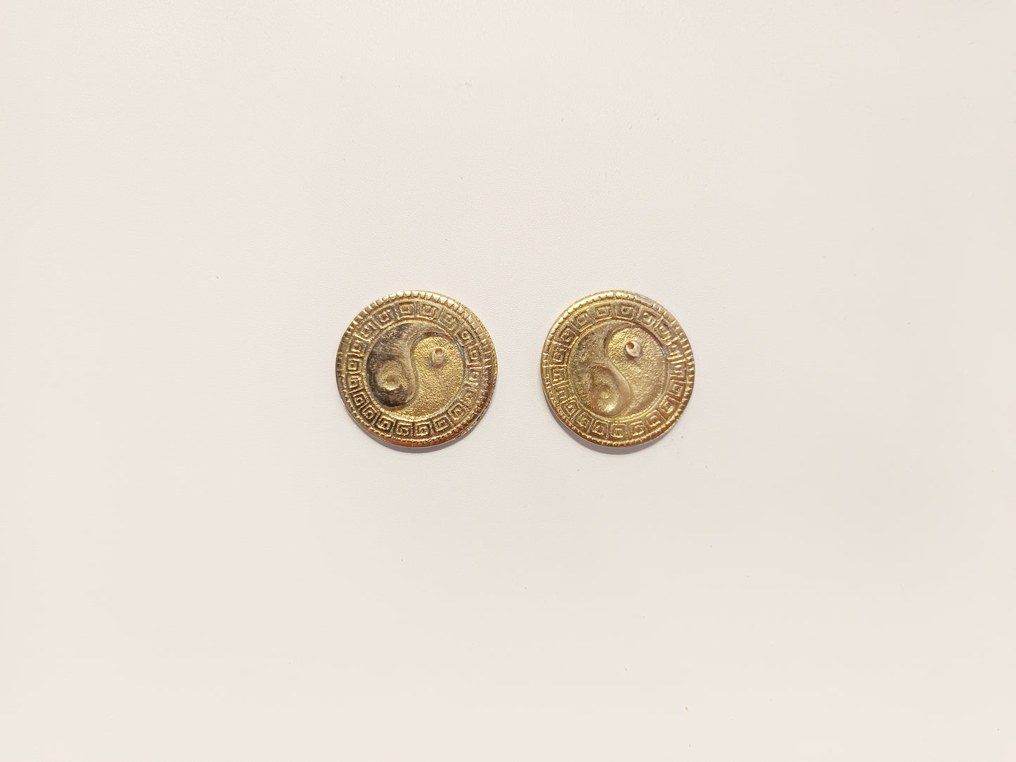 Brass small yin yang incense stick holder, set of 2