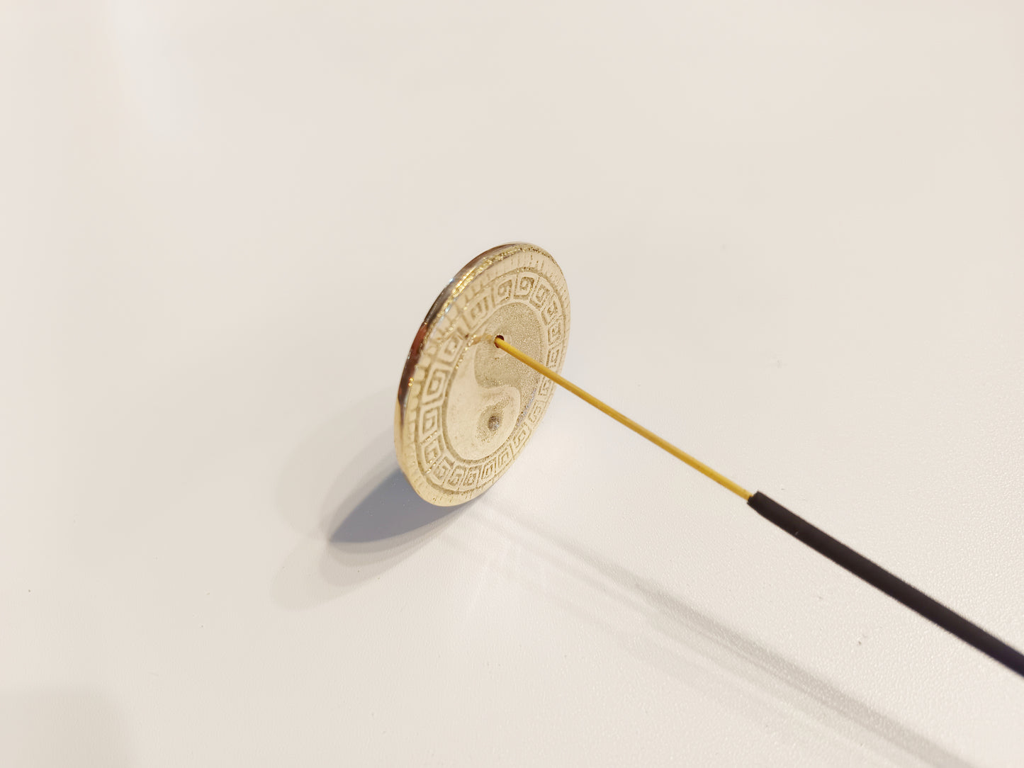 Brass small yin yang incense stick holder, set of 2