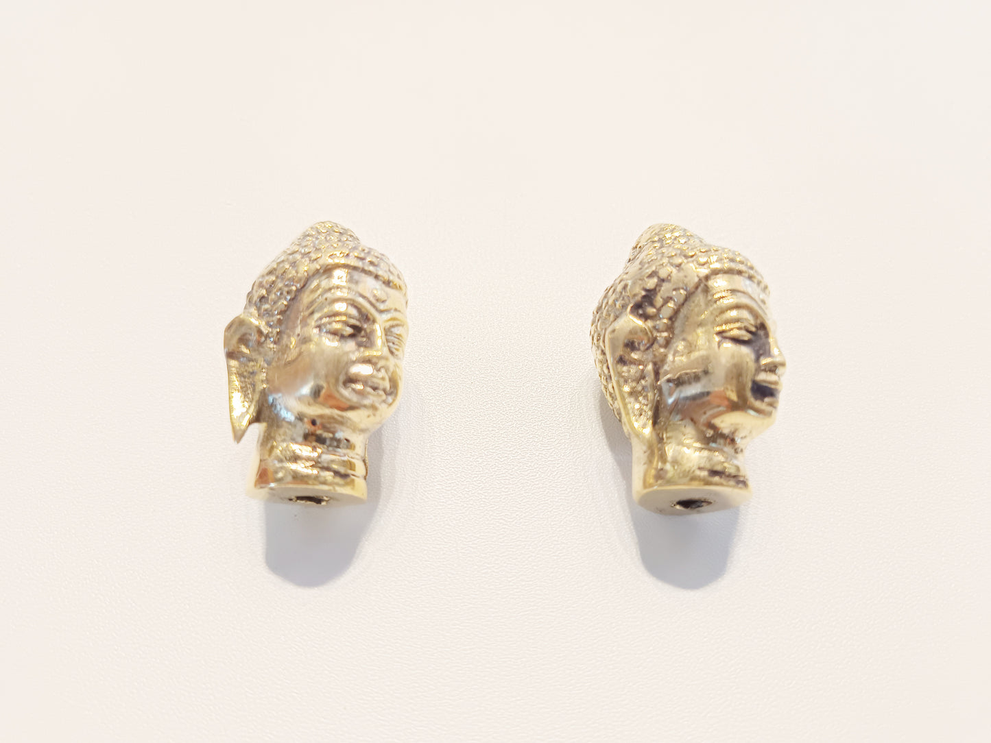 Brass small Buddha head incense stick holder, set of 2
