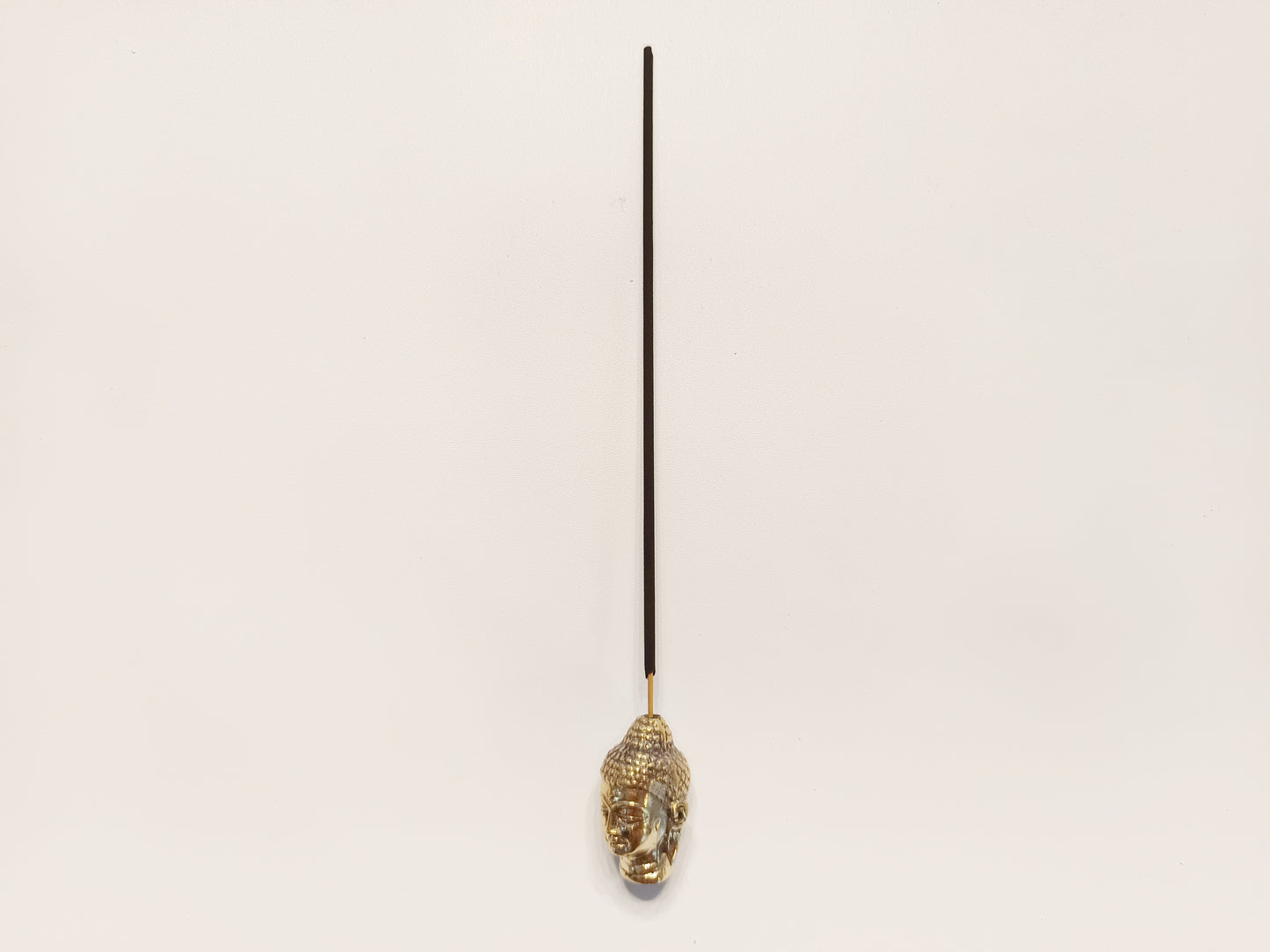 Brass small Buddha head incense stick holder, set of 2