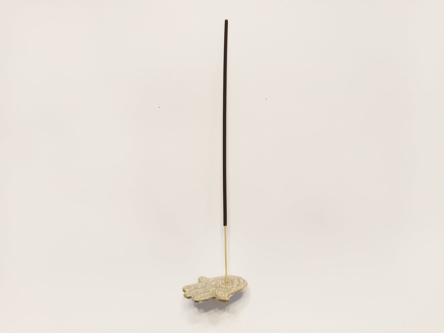 Brass small hamsa hand incense stick holder, set of 2