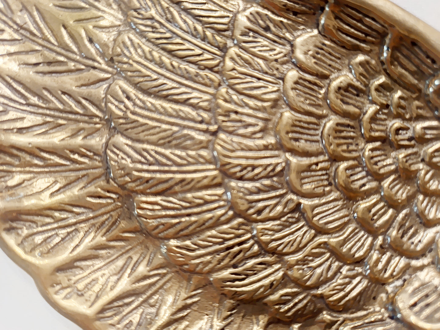 Wing brass ring dish, antique brass trinket plate.