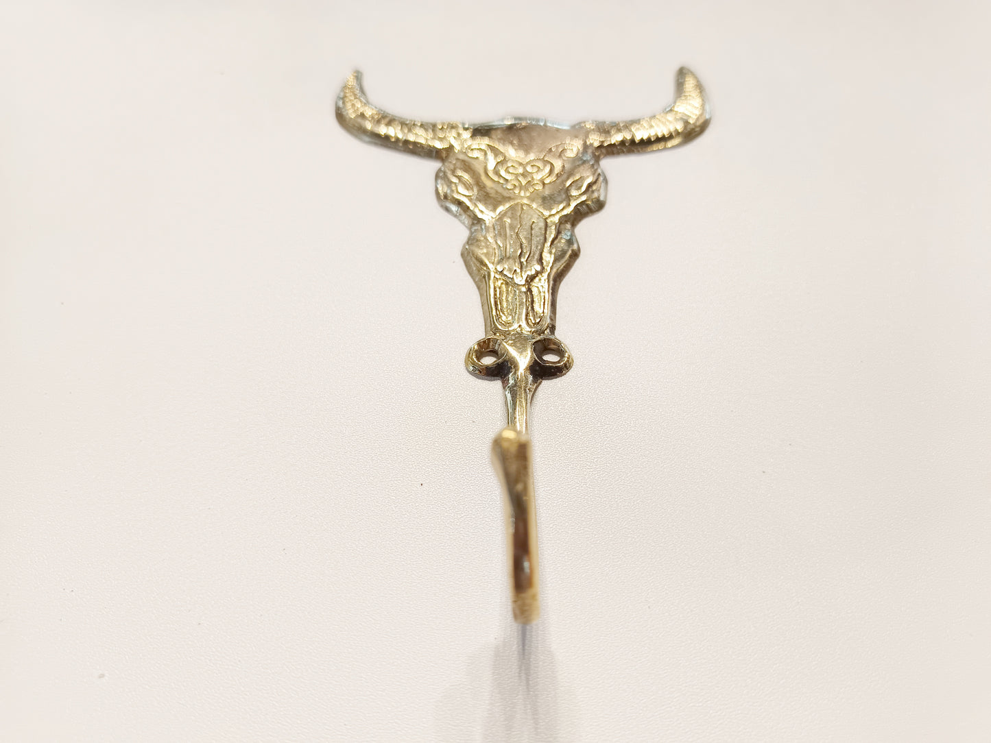 Evil cow brass wall hook, antique brass angry bull coat rack