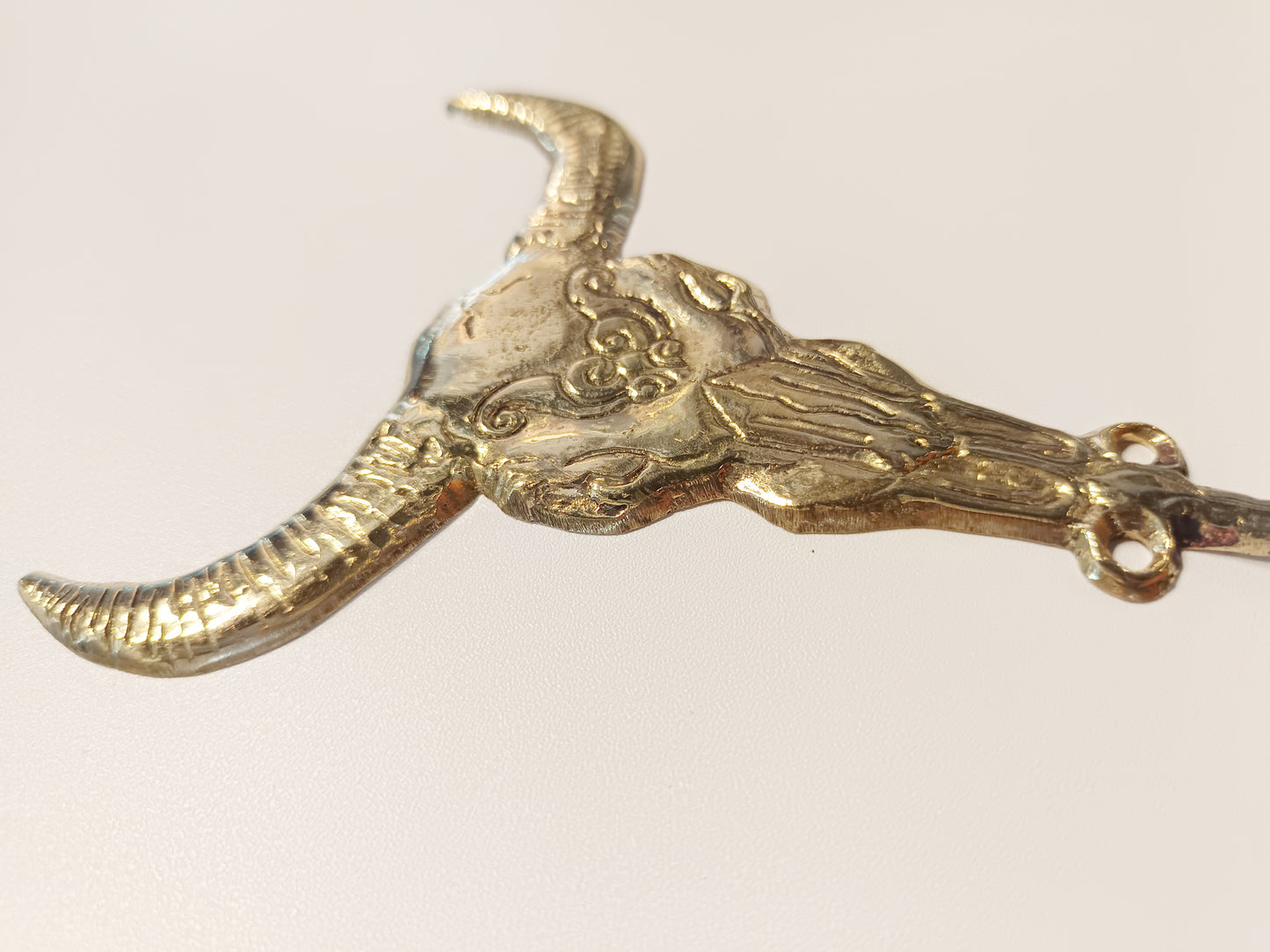 Evil cow brass wall hook, antique brass angry bull coat rack