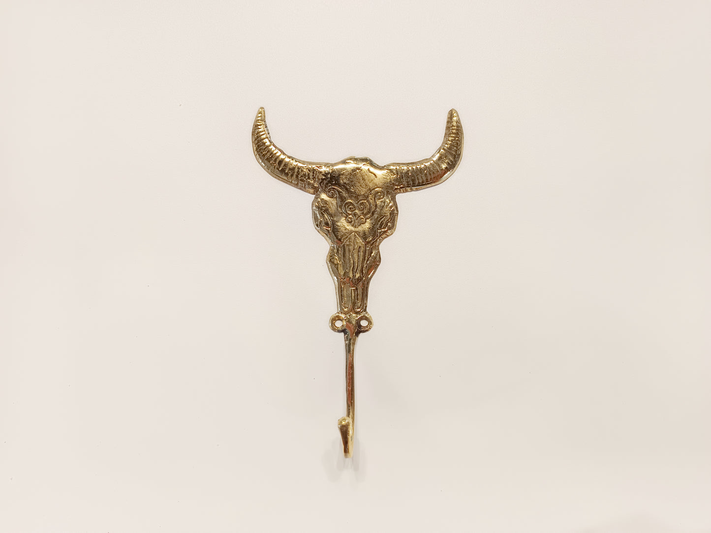 Evil cow brass wall hook, antique brass angry bull coat rack