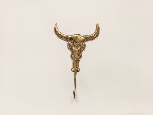 Evil cow brass wall hook, antique brass angry bull coat rack