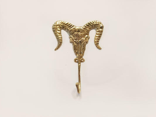 Evil goat brass wall hook, antique brass devil goat coat rack (Copy)