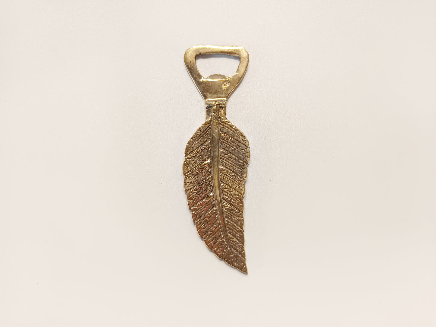 Banana leaf brass bottle opener, antique brass tree leaf beer cap opener