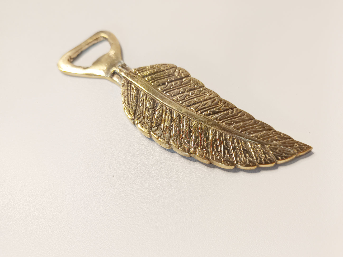 Banana leaf brass bottle opener, antique brass tree leaf beer cap opener