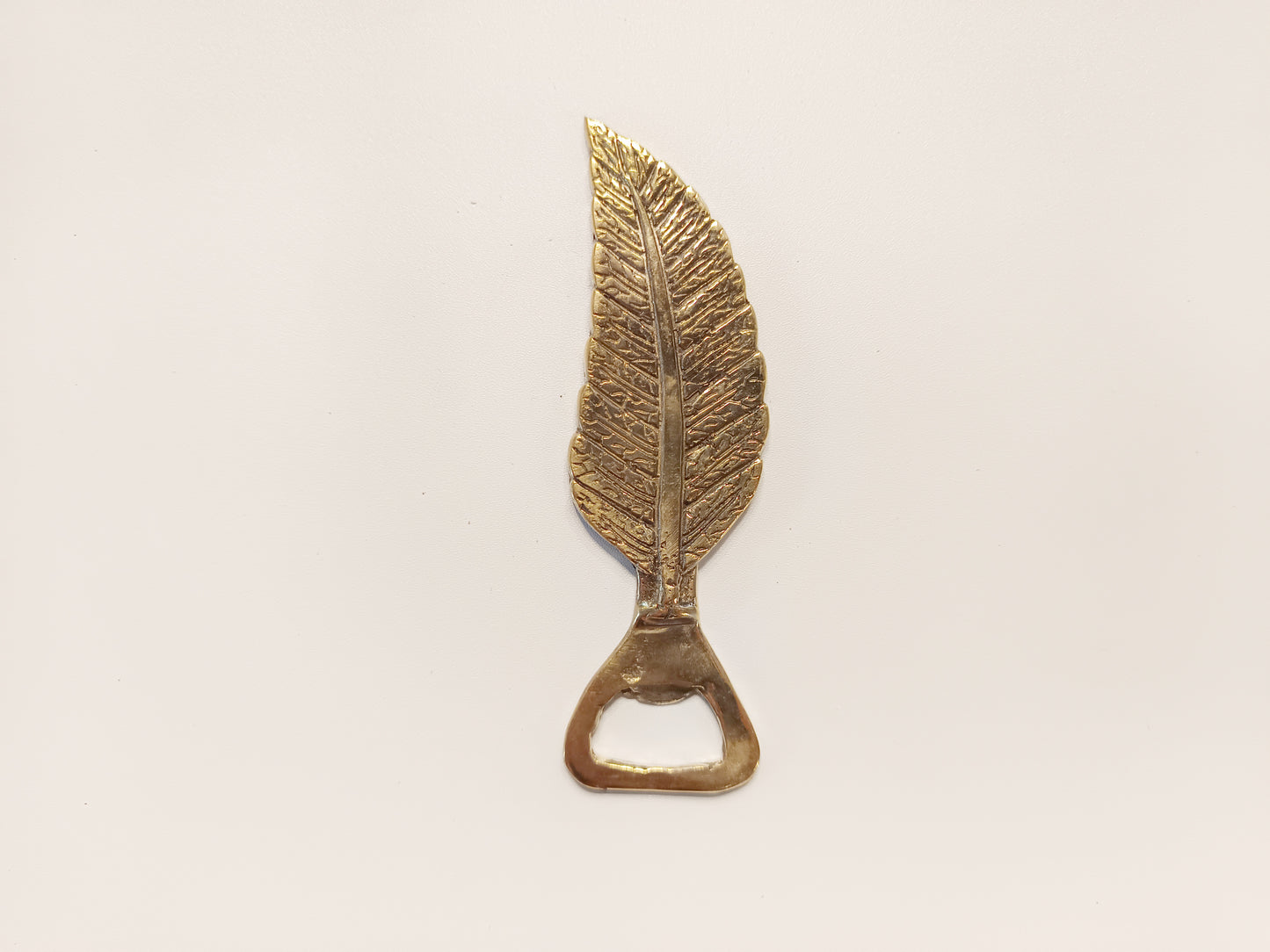 Banana leaf brass bottle opener, antique brass tree leaf beer cap opener