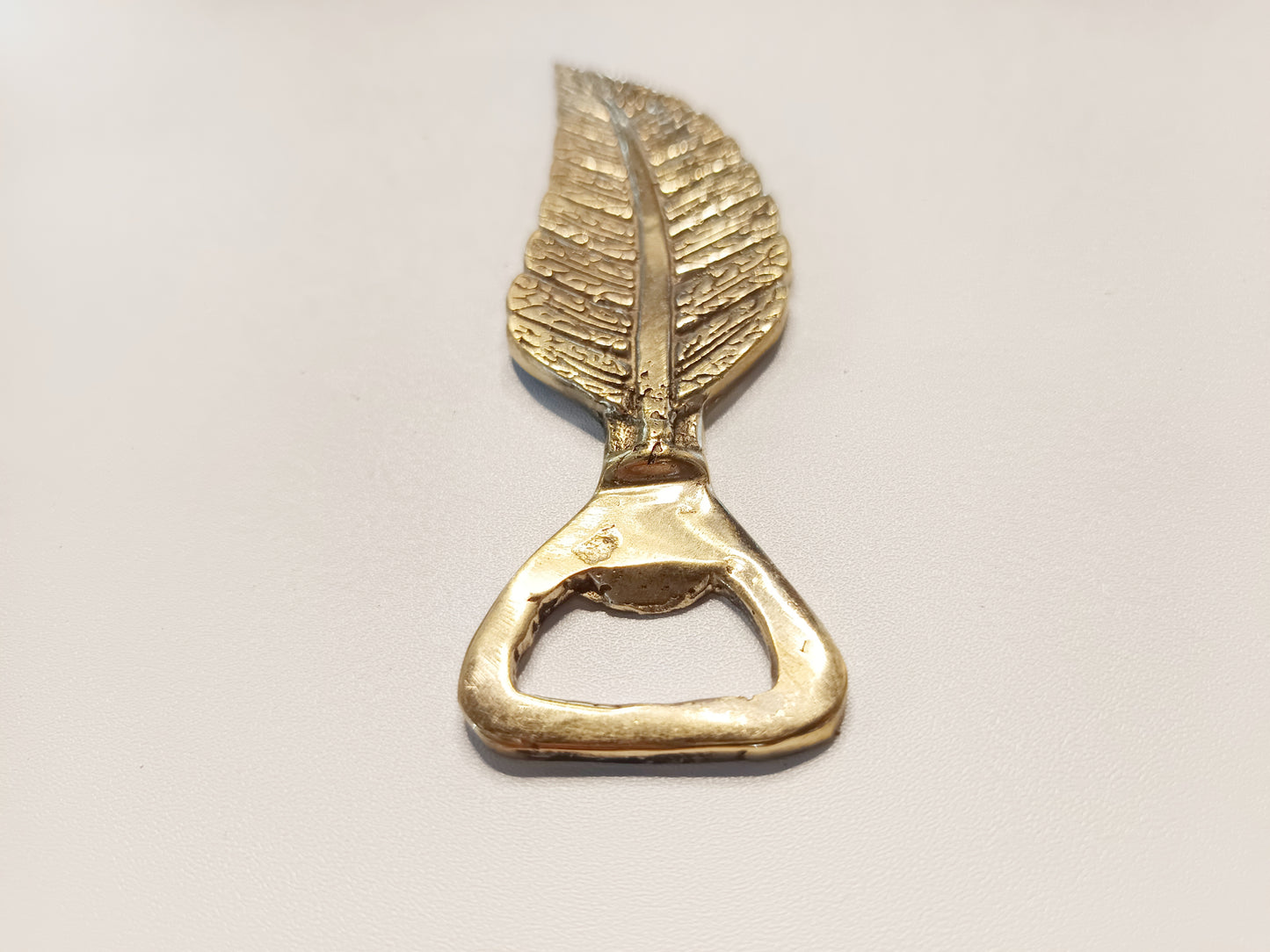 Banana leaf brass bottle opener, antique brass tree leaf beer cap opener