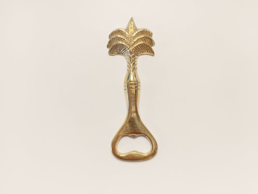 Coconut tree brass bottle opener, antique brass palm tree beer cap opener