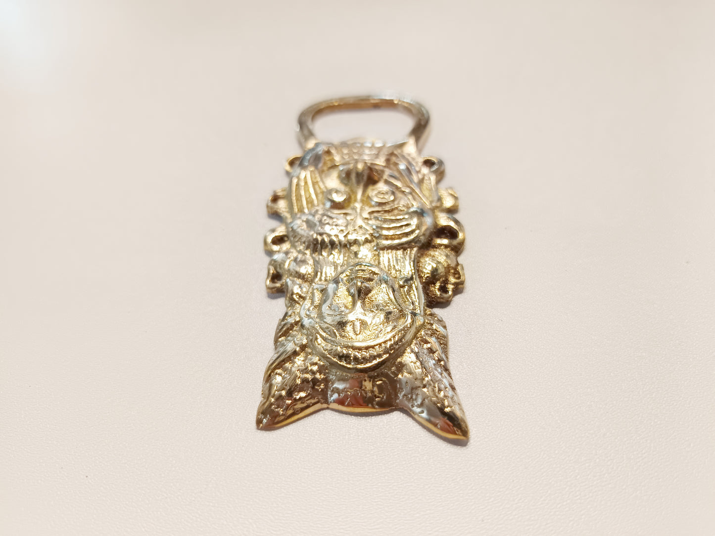 Balinese genie brass bottle opener, antique brass Balinese dancer beer cap opener