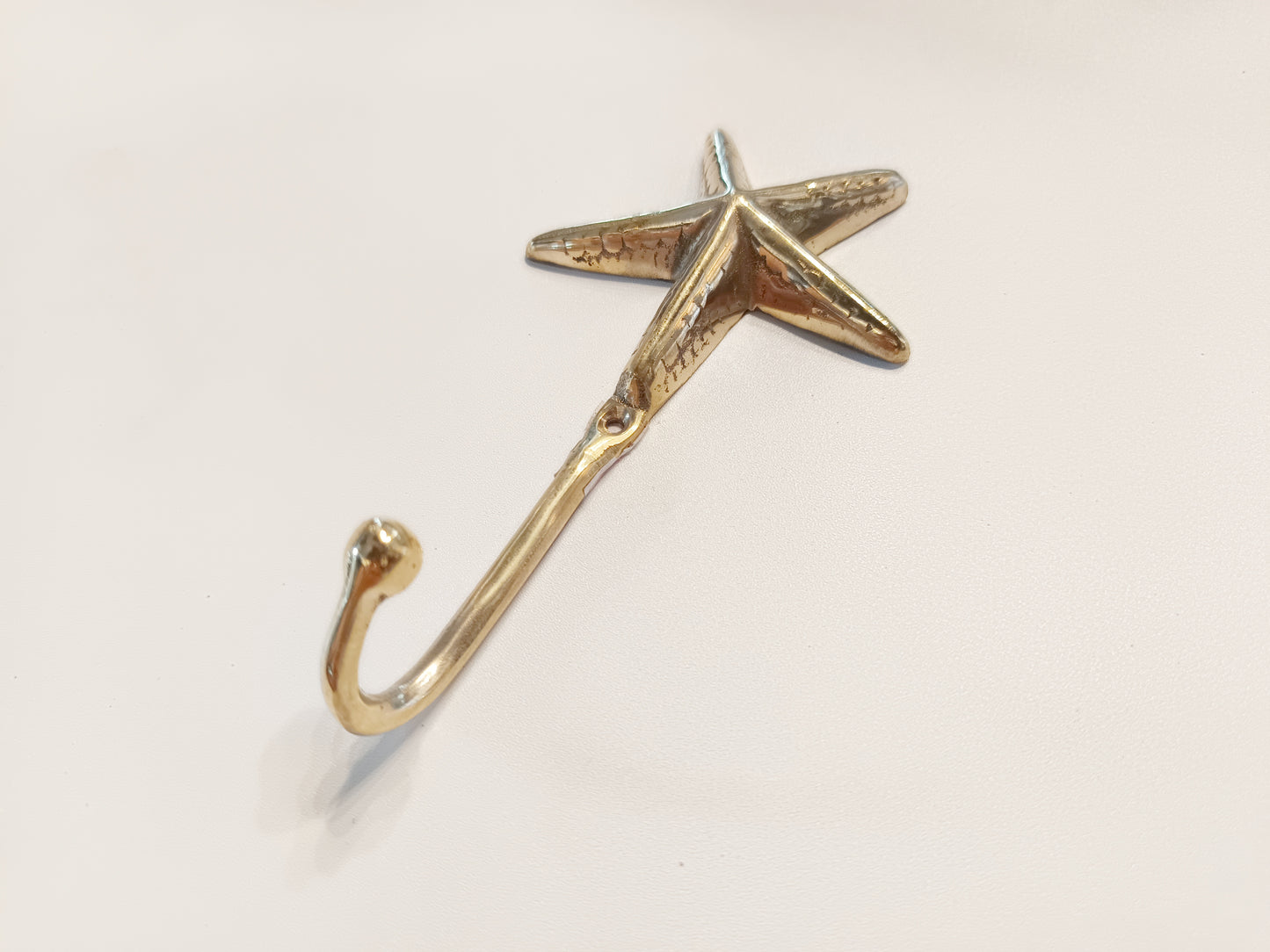 Starfish brass wall hook, antique brass seastar coat rack