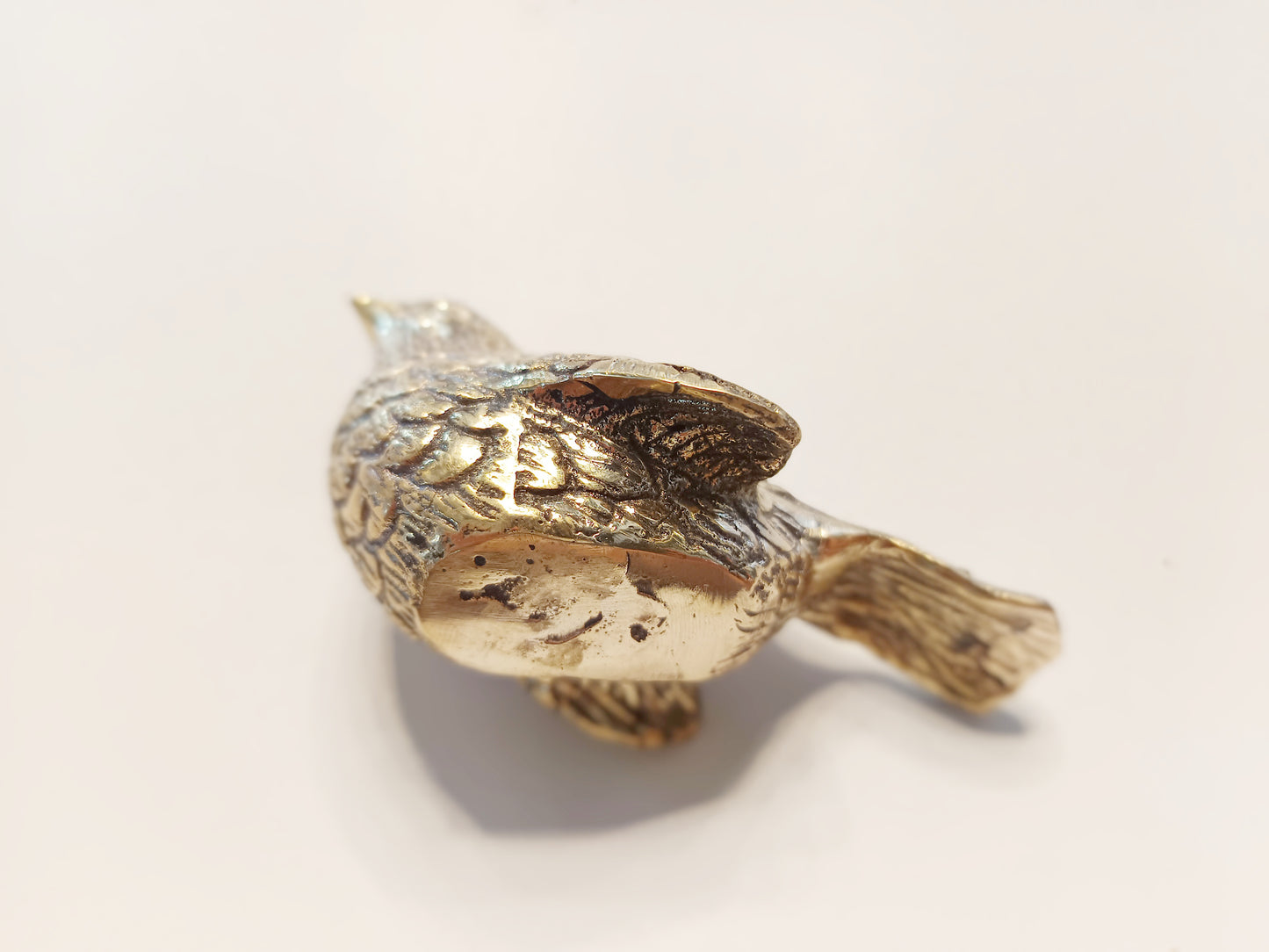 Robin bird brass figurine, antique brass pigeon miniature