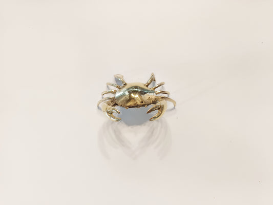 Crab brass figurine, antique brass hermit miniature