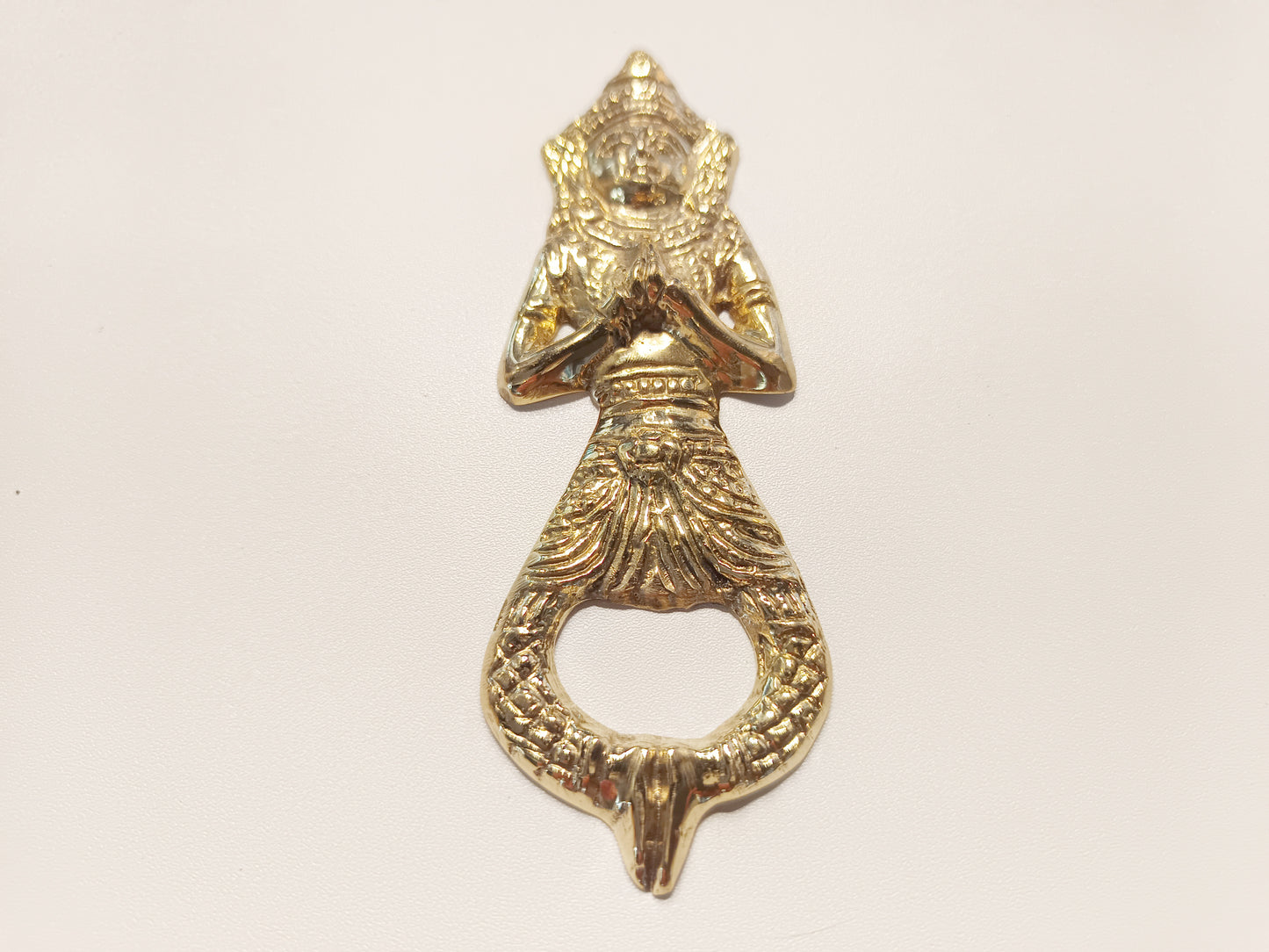 Balinese dancer brass bottle opener, antique brass Balinese prayer beer cap opener