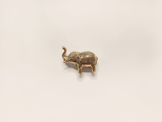 Elephant brass figurine, antique brass mammoth miniature.