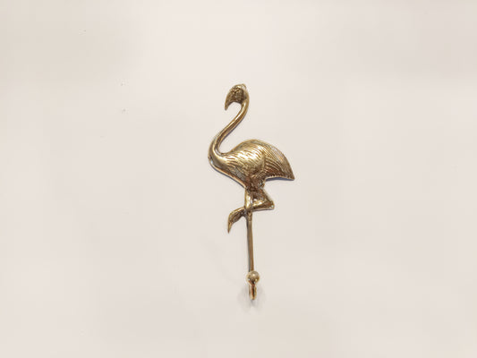 Flamingo brass wall hook, antique brass long legged swan coat rack.